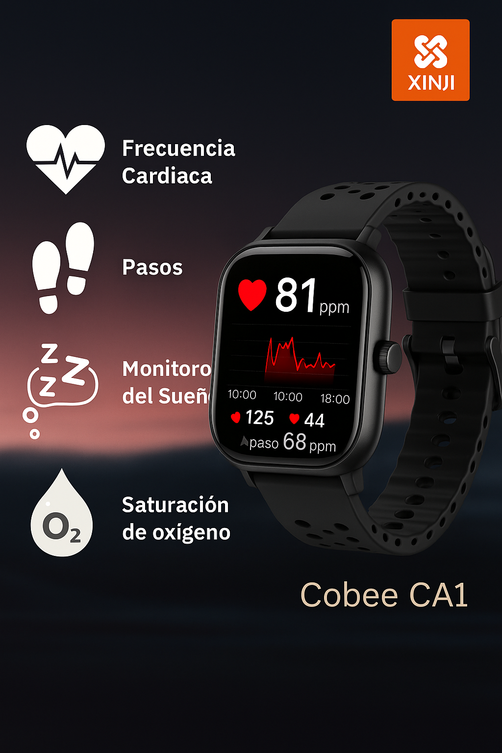 Reloj Smartwatch Xinji Cobee CA1 Black