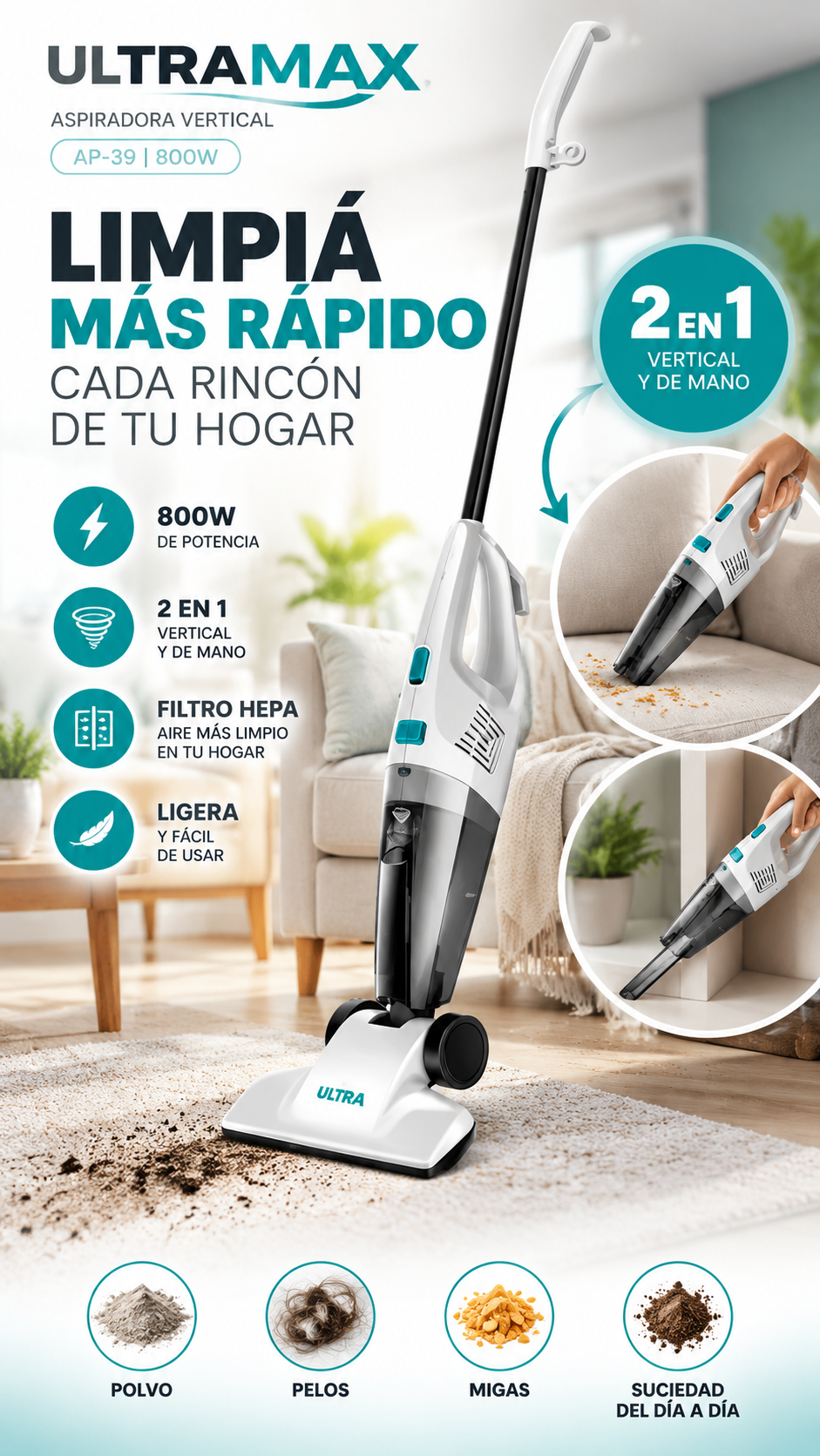 Ultramax Aspiradora 2 en 1